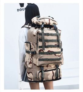 Sac à dos de randonnée 100L pour hommes et femmes avec motif camouflage, grande capacité, fermeture éclair, idéal pour le camping, la randonnée et les voyages - Product Image 3