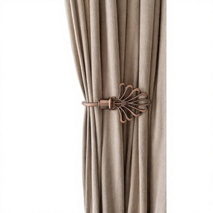 Attaches de rideaux en métal bronze avec motif éventail, style traditionnel, accessoires de décoration de fenêtre pour rideaux, attaches de rideaux faits à la main - Product Image 1
