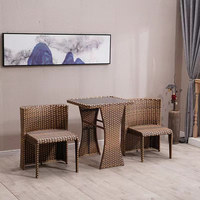 Ensemble de table et de chaises de jardin en rotin, meubles en osier d'extérieur