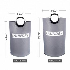 Cesta de lavandería plegable, bolsa de almacenamiento redonda, cesto grande, ropa plegable, cesta de lavandería, cubo organizador PE individual de 0,3mm - Product Image 2