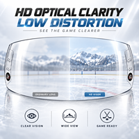 Visière de hockey sur glace transparente anti-buée en polycarbonate pour casque
