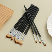 Ensemble de 24 pinceaux, rouleau de pinceaux pour toile, pinceaux pour peinture à l'huile, poignée en bois en nylon, pinceaux pour gouache et aquarelle, emballage en sac en tissu
