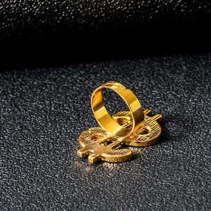 यूनिसेक्स ट्रेंडी फैशनेबल हिप-हॉप 18k गोल्ड-प्लेटेड पावर क्यूबन लंबी चेन हार पारदर्शी गैंडा डॉलर लोगो उपहार - Product Image 4