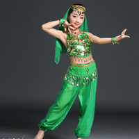 Ensemble de 7 pièces de costume de danse du ventre pour filles, tutu en mousseline et jupes, tenue de scène de danse indienne
