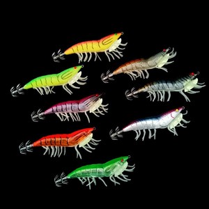 Hameçon lumineux pour crevettes artificielles Multi-Specification Soft Foot Wooden Shrimp Bait Fishing Lures - Product Image 3