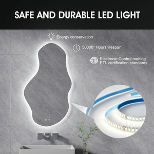 All'ingrosso sensore intelligente personalizzato 3 colori montato a parete Stepless dimmerabile cornice irregolare Led specchio da bagno con luci - Product Image 6