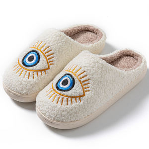 Netter Cartoon Animal Print Plüsch für Hausschuhe für Frauen Evil Eye <span class=keywords><strong>Frog</strong></span> Rabbit Winter House Home Weiblicher Pantoffel Bequemer Fuzzy - Product Image 2