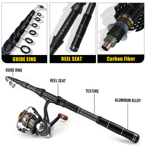 Juego Completo de Cañas de Pescar con Señuelos, para Pesca en Mar, Lanzamiento a Larga Distancia, Materiales de Fibra de Carbono, Señuelos Artificiales de Gama Completa, Multi-Tamaño, Alta Potencia - Product Image 2