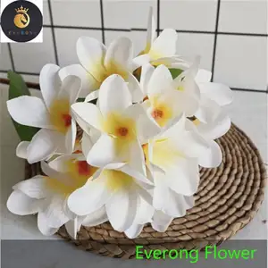 En gros Artificielle Plumeria Rubra Fleur Soie Frangipane Fleurs Tropicales Frangipanier Pour Mariage Bouquet De Mariée Arrangement