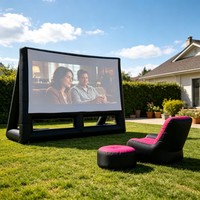 Écran publicitaire gonflable en forme de A de 10 à 16 pieds avec double support pour événements extérieurs, marketing, expositions, promotion de marque