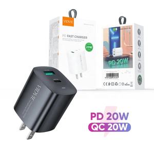 <span class=keywords><strong>VIDVIE</strong></span> <span class=keywords><strong>Tipo</strong></span> a <span class=keywords><strong>C</strong></span> Dual USB 20W <span class=keywords><strong>Cargador</strong></span> de carga rápida Bloque Blanco Negro <span class=keywords><strong>Cargador</strong></span> de teléfono móvil Adaptador - Product Image 1
