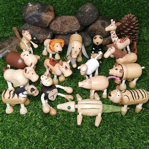 Simulazione creativa animale modello ornamento Set bambole 18 tipi di legno semplice moderno legno solido bambini giocattoli cognitivi - Product Image 6