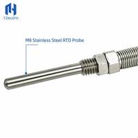 Sonde de température PT100 RTD à haute précision avec filetage M8, en acier inoxydable blindé, pour machines industrielles