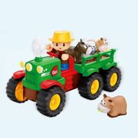 Camion de ferme électrique pour enfants avec animaux de dessin animé, lumières et sons