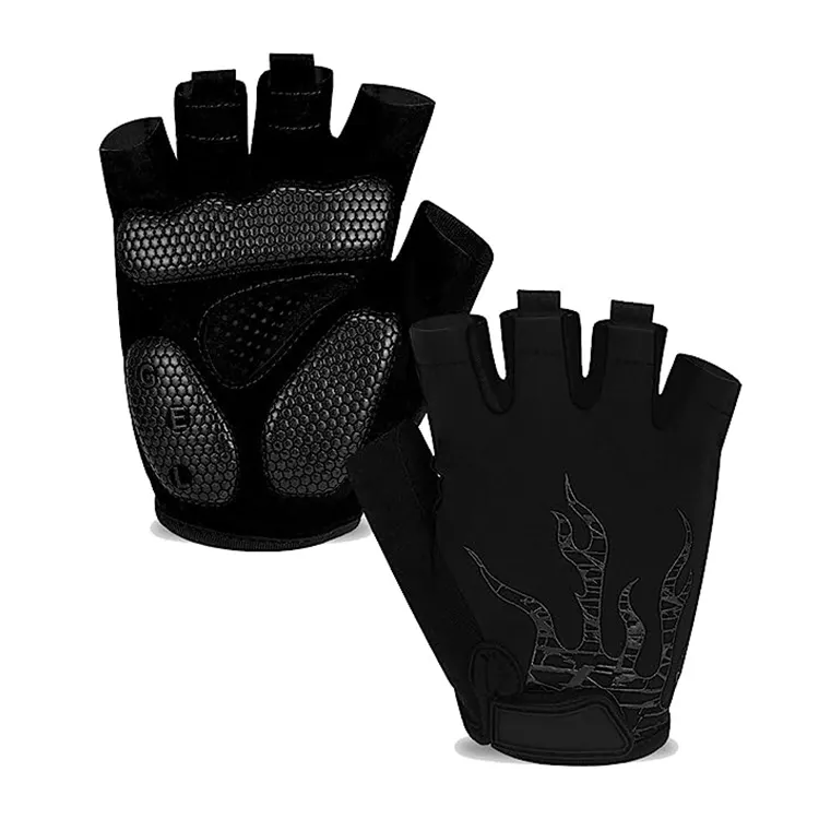 Customizable Design Fingerless Road Cycling Gloves Non Slip Gel Padded Bicycle Mountain Bike Track Racing Gloves