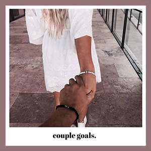 Đối Tác Đá Tự Nhiên Hạt Vòng Đeo Tay Thư 8Mm Onyx Đá <span class=keywords><strong>M</strong></span>àu Đen Khắc Cặp Vợ Chồng Quà Tặng Cho Phụ Nữ Người Đàn Ông - Product Image 4