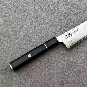 Couteau de chef artisanal de 8 pouces en acier inoxydable, acier Damas 45 couches, <span class=keywords><strong>Kiritsuke</strong></span> avec manche en bois Pakka, design ambidextre - Product Image 3