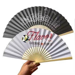 Wholesale Customized Painted Bamboo Folding Hand Fans Eco-Friendly Chinese Crafts for Weddings