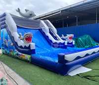 Fabricants de châteaux gonflables pas chers avec toboggan aquatique gonflable et piscine