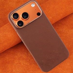Coque de téléphone magnétique tissée technologique tendance pour iPhone 17 16 15 14 13 12 Pro Max 17 Air avec cadre métallique pour appareil photo et protection antichoc - Product Image 1