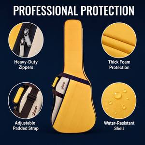 Housse de transport pour <span class=keywords><strong>guitare</strong></span> en tissu Oxford matelassé imperméable, étui souple |   <span class=keywords><strong>Acoustique</strong></span> Électrique 36-42 Pouces |   Logo personnalisé OEM |   Certifié CE - Product Image 1