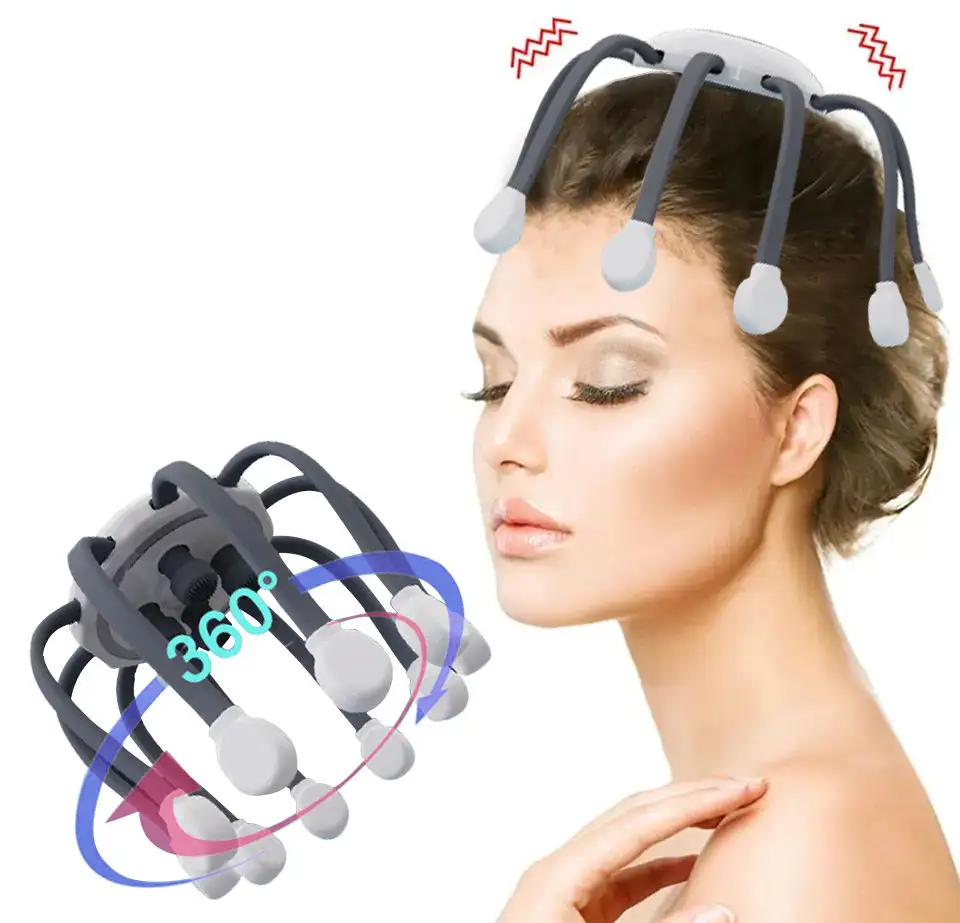 Kopf Silikon Haar Octopus Wireless Massage Großhandel Guangdong Electric Scalp Massager