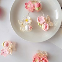 Yi Sugar vente en gros belle fleur de pêcher rose tulipe fleur pinces à cheveux petite Mini fleur en plastique griffe de cheveux embrayages accessoires