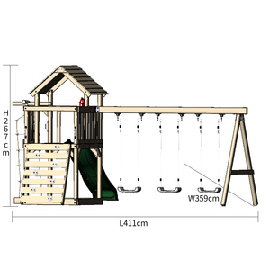 Speeltoestellen Voor Kinderen Buiten <span class=keywords><strong>Set</strong></span> Met Houten Schommel En Glijbaan Voor Kinderen - Product Image 4