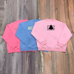 Sudadera de cuello alto de felpa preencogida para mujer, con bordado de toalla personalizado de alta calidad, hombros caídos, ideal para gimnasio, ¡la más vendida! - Product Image 5