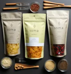 ถุงซิปล็อคพลาสติกพิมพ์ลายตามสั่ง สำหรับบรรจุภัณฑ์อาหาร ถั่วพิสตาชิโอและเม็ดมะม่วงหิมพานต์ แบบตั้งได้ - Product Image 5