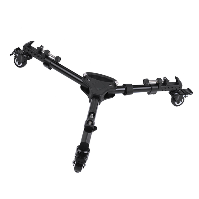 VX-600 Pro 3 Tripod Wheels Pulley Universal Folding Camera Tripod Dolly Base Stand W/ Nylon Carrying Bag Max. Load 20Kg