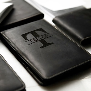 Black Luxury Personalized Leather Golf Scorecard Holder with Waterproof Case Customized Yardage Book Cover - Product Image 6