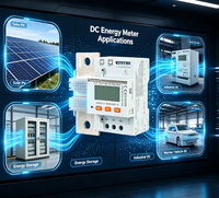 Compteur d'énergie triphasé sur rail DIN Acrel DC DJSF1352-D-600, courant max. 600A, pour solaire photovoltaïque, télécommunications et bornes de recharge de VE, Modbus-RTU