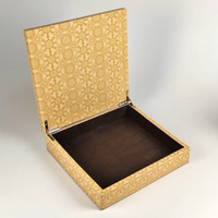 Boîte en bois personnalisée avec motifs de noix, de dattes et de chocolat, finition brillante, qualité supérieure