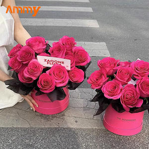 Ammy nouvelles idées de produits boîte à fleurs <span class=keywords><strong>visage</strong></span> lumineux rose argent étreignant seau fleur boîte cadeau cylindre décoration de mariage - Product Image 4