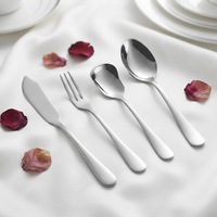 Ensemble de couverts ST Premium 410 en acier inoxydable poli miroir, couteaux, fourchettes, cuillères pour les réunions de famille, vaisselle d'extérieur