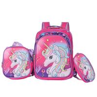 Ensemble de 3 sacs à dos à roulettes Labubu avec sac à déjeuner et trousse à crayons, léger, grande capacité, cartable pour enfants, motifs de dessins animés variés