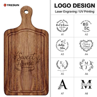 Planche à découper en acacia durable avec logo personnalisé, idéale pour les fêtes de Noël, pour le fromage et le pain, compatible lave-vaisselle, épaisseur 2 cm
