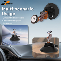 Kit Pemasangan Vakum Mobil Heavy Duty 6'' dengan Lengan Ajaib Dual Ball Head dan Pelat Pemasangan Ponsel Magnetik dengan Cold Shoe untuk Vlogging