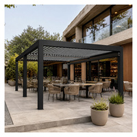 Pergola à lames orientables manuelle en aluminium, imperméable et écologique, pour jardin et terrasse