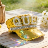 Chapeaux de fête pour festival Burning Man, chapeaux de capitaine reine en sequins dorés et perles, vente en gros, 3 MOQ