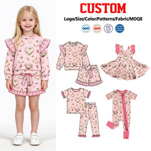 Robe Salopette Rose en Soie Lactée à Imprimé Lapins et Fleurs pour Filles, Vêtement Mignon Nouvelle Mode Printemps, Vente en Gros - Product Image 1