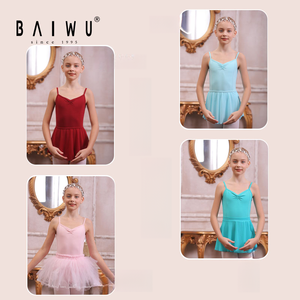 11524110 Baiwu <span class=keywords><strong>Gym</strong></span> <span class=keywords><strong>Justaucorps</strong></span> Bowknot Ballet Camisole <span class=keywords><strong>Justaucorps</strong></span> Stage Formation Danse Porter pour les Filles - Product Image 3