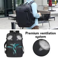 Sac à dos de voyage multifonctionnel extensible en PU, nouvelle collection 2025, unisexe, étanche, avec port USB, en polyester, idéal pour les affaires