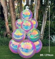 Irisé Poly Sphère Décoration Géant Écologique Gonflable Argent Coloré Boule De Mariage Grand Gonflable Globe Miroir Ballon
