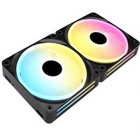 140 ventiladores de levitación magnética RGB de 140 mm - Kit de inicio de ventiladores duales con sistema ICUE LINK Hub - Negro 2000 RPM 145CFM