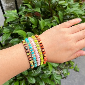 Pulsera Trenzada de Piedra Natural Ajustable <span class=keywords><strong>para</strong></span> Mujer, Pulsera de Macramé de <span class=keywords><strong>Cuerda</strong></span> de Cuentas Heishi de 3x6mm, Joyería de Yoga, Venta Al por Mayor - Product Image 3