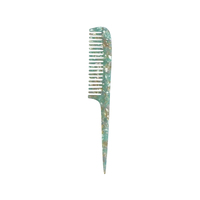 Peigne à cheveux en acétate de cellulose effet écaille de tortue, à dents fines, pour cheveux raides, usage quotidien