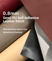Cuir semi-PU auto-adhésif de 0,8 mm, épaissi, avec colle au dos, imperméable, écologique, pour l'intérieur de la voiture, les sièges de voiture, la sellerie de meubles
