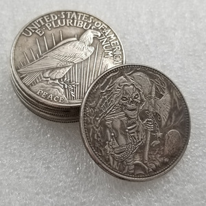 Replica <span class=keywords><strong>della</strong></span> Moneta 'Fear the Reaper' in Nichel, Moneta Vintage 'Death' Placcata Argento in Ottone - Product Image 4